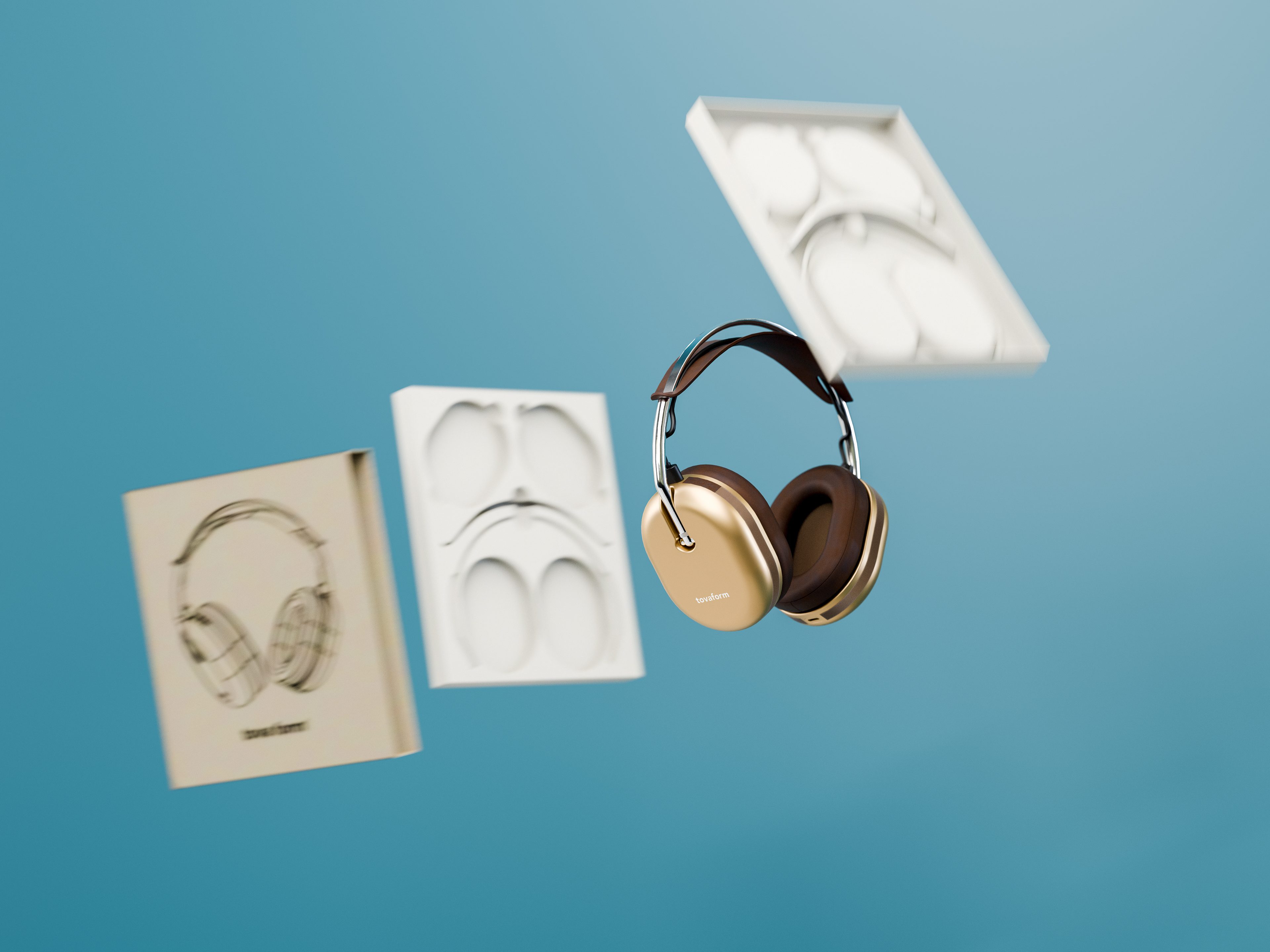 Modular over-ear headphones crafted from recycled aluminum, wool felt, spring steel, and leather. Featuring a sleek, minimalist design with snap-fit components for tool-free disassembly, the Tovaform POP headphones offer customizable comfort, easy repairability, and a sustainable alternative to conventional electronics.